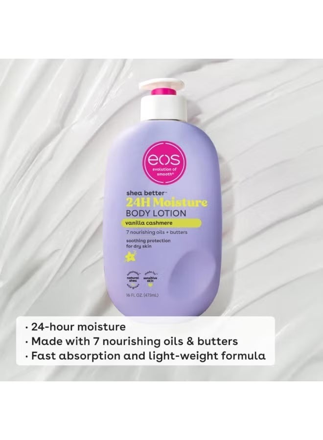 EOS Shea Better Body Lotion - Vanilla Cashmere, 24-Hour Moisture Skin Care, Lightweight & Non-Greasy, Made with Natural Shea, Vegan - Image 3